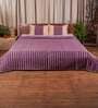 Purple & Cream Polyester 150 GSM AC Room Double Bed Quilt and 2 Pillow Sham