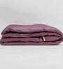 Purple & Cream Polyester 150 GSM AC Room Double Bed Quilt and 2 Pillow Sham