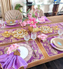 Purple & Gold Velvet 30 Pcs (8 Seater) Table Linen Set