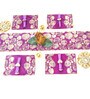 Purple & Gold Velvet 30 Pcs (8 Seater) Table Linen Set