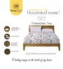 Purple & Grey Glace Cotton Geometric Print Elastic Fitted King Bedsheet With 2 Pillow Covers