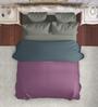 Purple And Grey Microfiber Solid Reversible 150 GSM Double Bed Comforter