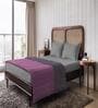 Purple And Grey Microfiber Solid Reversible 150 GSM Double Bed Comforter