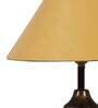 Purple & White Fabric Shade Table Lamp With Copper Base