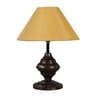 Purple & White Fabric Shade Table Lamp With Copper Base