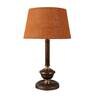 Purple & White Natural Fiber Shade Table Lamp With Copper Base