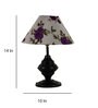 Purple & White Shade Table Lamp With Black Metal Base