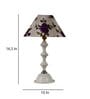 Purple & White Shade Table Lamp With Metal Base