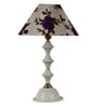 Purple & White Shade Table Lamp With Metal Base