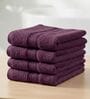 Purple 100% Cotton 400 Gsm Face Towel 4 Pc