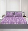 Purple Abstract 120 TC 100% Cotton Single Bed Sized Bed Sheets With 1 Pillow Cover