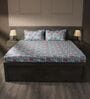 Purple 144TC Cotton Flat Super King Bedsheet with 2 Pillow Covers
