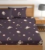 Purple 180 TC Floral Cotton Queen Double Bedsheet 2 Pillow covers