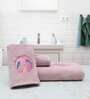 Purple Patterned 500 GSM Cotton Towel Sets (Set of 3)