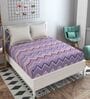 Purple Abstract 160TC Microfibre Double Bedsheet with 2 Pillow Covers