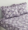 Purple Abstract 260 Tc Polycotton Double Fitted Bedsheet With 2 Pillow Covers