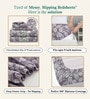 Purple Abstract 260 Tc Polycotton Double Fitted Bedsheet With 2 Pillow Covers