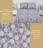 Purple Abstract 260 Tc Polycotton Double Fitted Bedsheet With 2 Pillow Covers