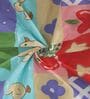 Purple Wildlife 300 TC Cotton Blend Double Queen Size Bedsheet With 2 Pillow Covers