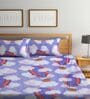 Purple Galaxy Printed 300 TC Cotton Blend Double Queen Size Bedsheet With 2 Pillow Covers