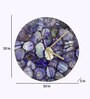 Purple Agate Gemstone Round Clock with Leafing -