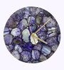 Purple Agate Gemstone Round Clock with Leafing -