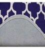 Purple and White Kazan Geometric Wool 4ft x 4ft Tufted Carpet