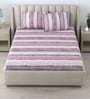 Purple Bedsheet 220 Tc Cotton Queen Bedsheet With 2 Pillow Covers