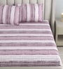 Purple Bedsheet 220 Tc Cotton Queen Bedsheet With 2 Pillow Covers