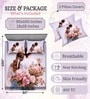 Pink 7D Digital Printed Couple Queen Size Bedsheet Sheet with 2 Matching Pillow Covers