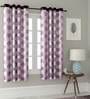 Purple Floral Polyester 5 Ft Blackout Eyelet Window Curtains (Set of 2)