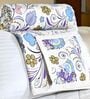 Purple Blue Cotton Floral 120 Gsm Double Dohar
