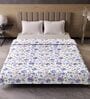 Purple Blue Cotton Floral 120 Gsm Double Dohar