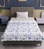 Purple Blue Cotton Floral 120 Gsm Single Dohar