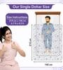 Purple Blue Cotton Floral 120 Gsm Single Dohar