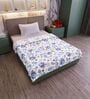 Purple Blue Cotton Floral 120 Gsm Single Kids Dohar