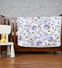 Purple Blue Cotton Floral 120 Gsm Single Kids Dohar