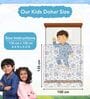 Purple Blue Cotton Floral 120 Gsm Single Kids Dohar
