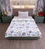 Purple Blue Cotton Floral 120 Gsm Single Kids Dohar