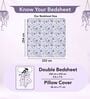 Purple Blue Floral 144 Tc Cotton Double Bedsheet With 2 Pillowcovers