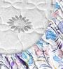 Purple Blue Floral 144 Tc Cotton Elastic Fitted Double Bedsheet With 2 Pillowcovers
