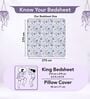 Purple Blue Floral 144 Tc Cotton King Bedsheet With 2 Pillowcovers