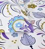 Purple Blue Floral 144 Tc Cotton King Bedsheet With 2 Pillowcovers
