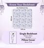 Purple Blue Floral 144 Tc Cotton Single Bedsheet With Pillowcover