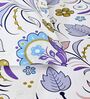 Purple Blue Floral 144 Tc Cotton Single Bedsheet With Pillowcover