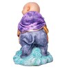 Purple Blue Polyresin 6.2 Inches Monk  Idol Statue