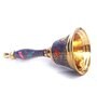 Purple Brass Meenkari Work Bell with Handle
