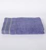 Purple Patterned 370 GSM Cotton Bath Towel
