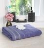 Purple Patterned 370 GSM Cotton Bath Towel