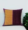 Purple Striped Cotton Blend 16 x 16 Inches Cushion Cover